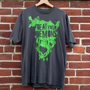 Mens Large Grey Under Armour Graphic Tee Shirt